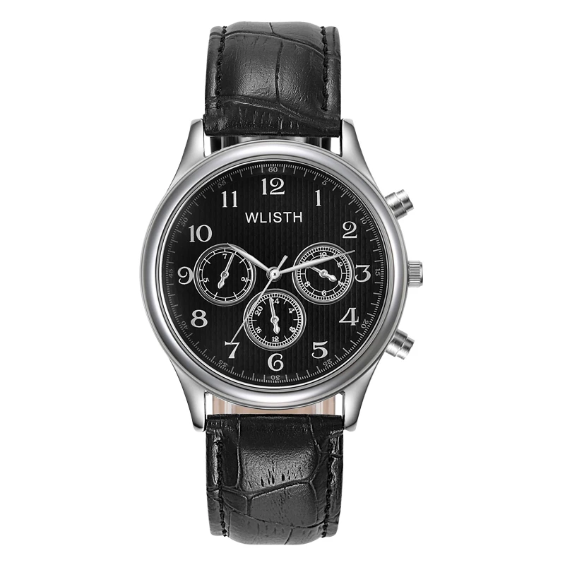 高級ビジネス腕時計男性クォーツ腕時計レザーストラップメンズ腕時計ファッションレトロ時計本物の relógios masculino reloj homb