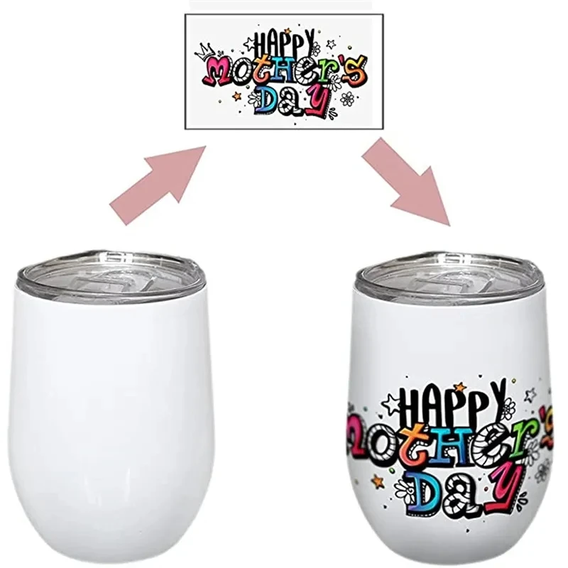 12oz Blank Sublimation Wine Tumbler Stainless Steel Double Wall Water Cup With Sealed Lids Beer Mugs For Champagne Party