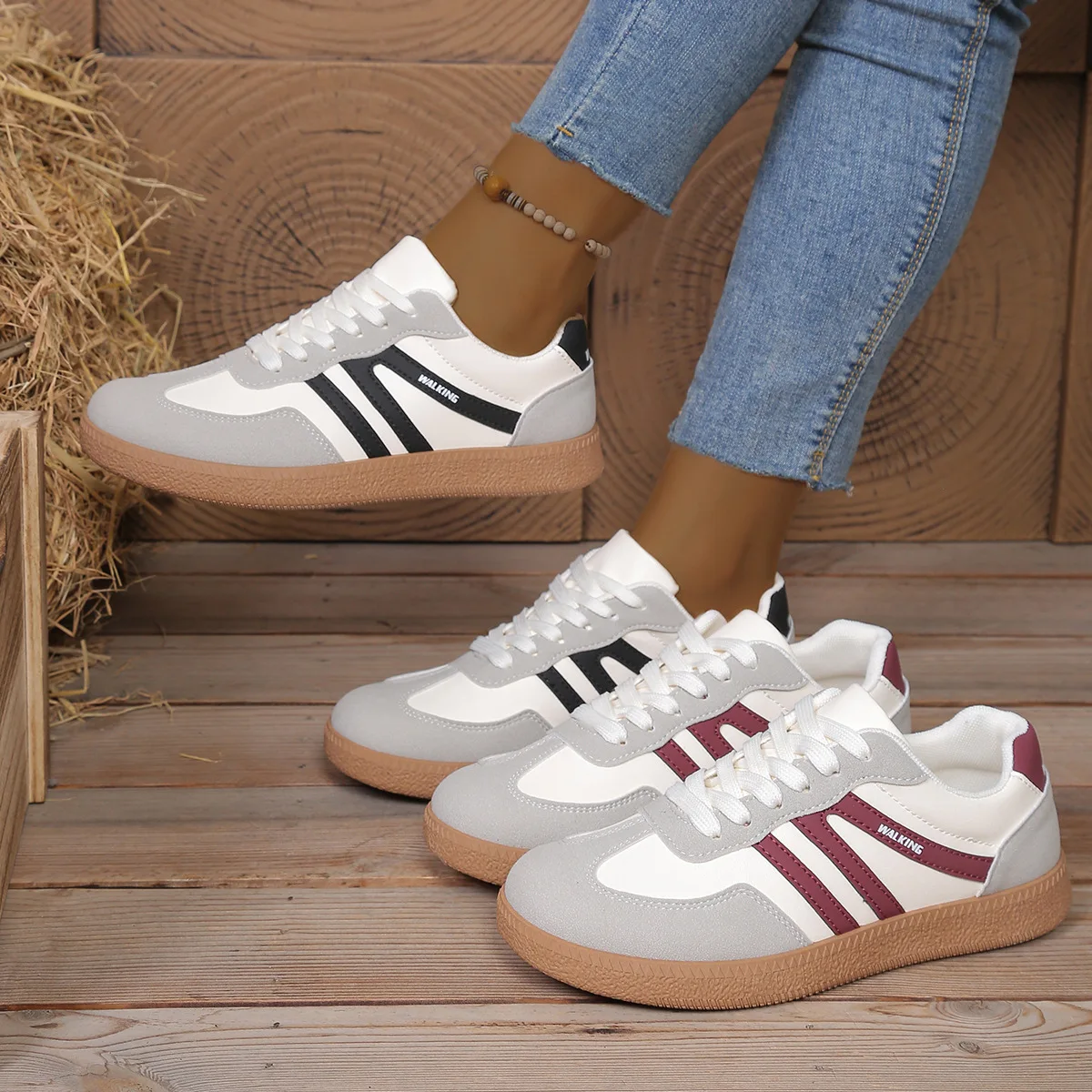 Scarpe da ginnastica da donna Primavera Nuovi mocassini piatti di lusso Comode scarpe da ginnastica morbide da donna Scarpe da esterno leggere per le donne