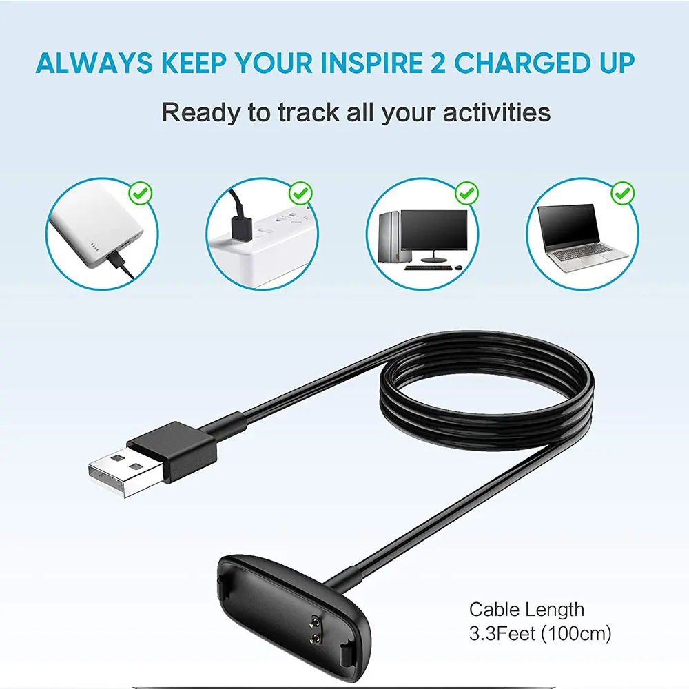 شاحن USB لساعة ذكية ، محول طاقة ساعة ذكية ، كابل شحن سريع ، جهاز تتبع Fitbit Ace 2 و 3