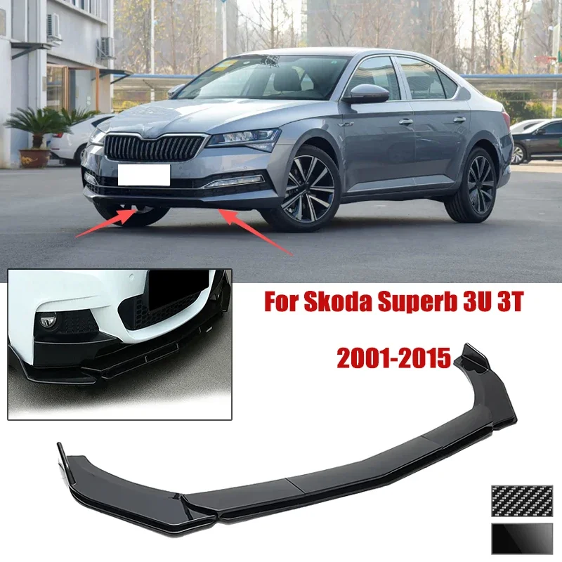 5pcs Front Bumper Shovel For Skoda Superb 3U 3T 2001-2015 Spoiler Front Bumper Deflector Anti Scratch Protection Device