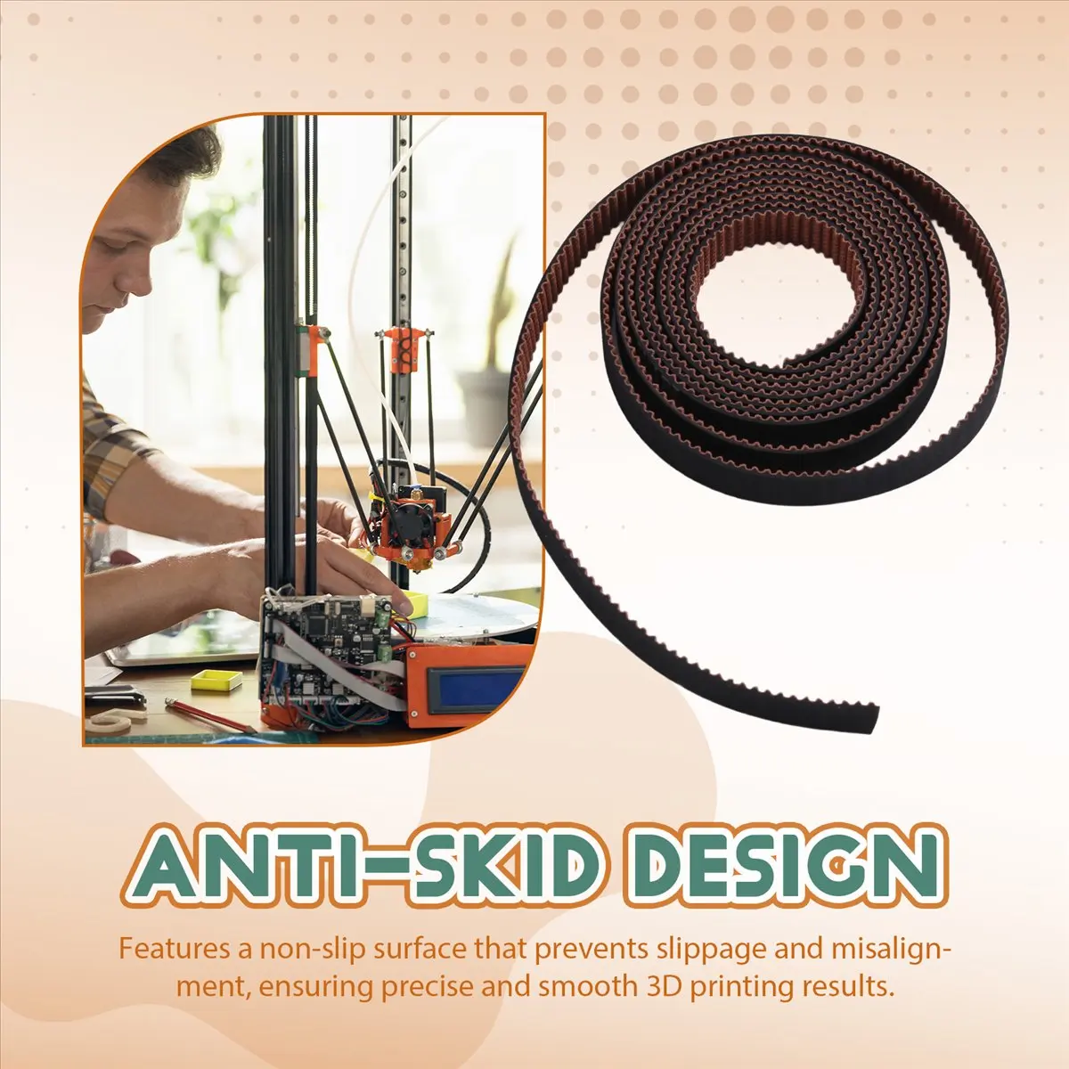 A46U For V400 Timing Belt for 3D Printers Anti-Skid Wear Non-Slip Synchronous Belt High Quality Timing Belt