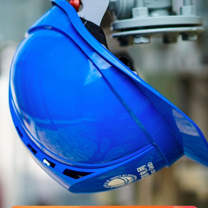 

Blue anti smashing and breathable safety helmet for power grid insulation construction site