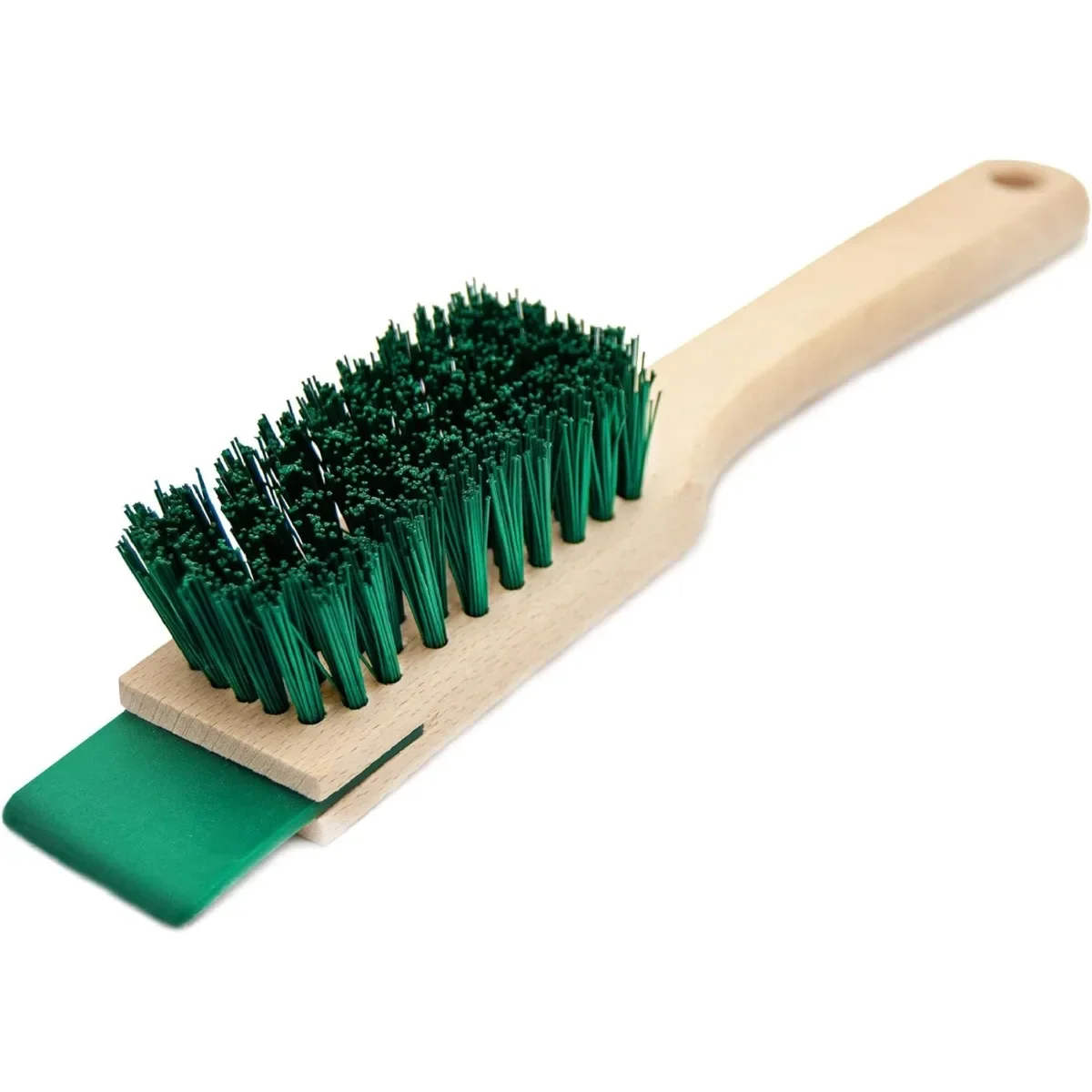

Heavy Duty scrub brush, stiff brush with scraper - Wooden scrub brush, lawn mower deck scraper, lawn mower cleaning tool