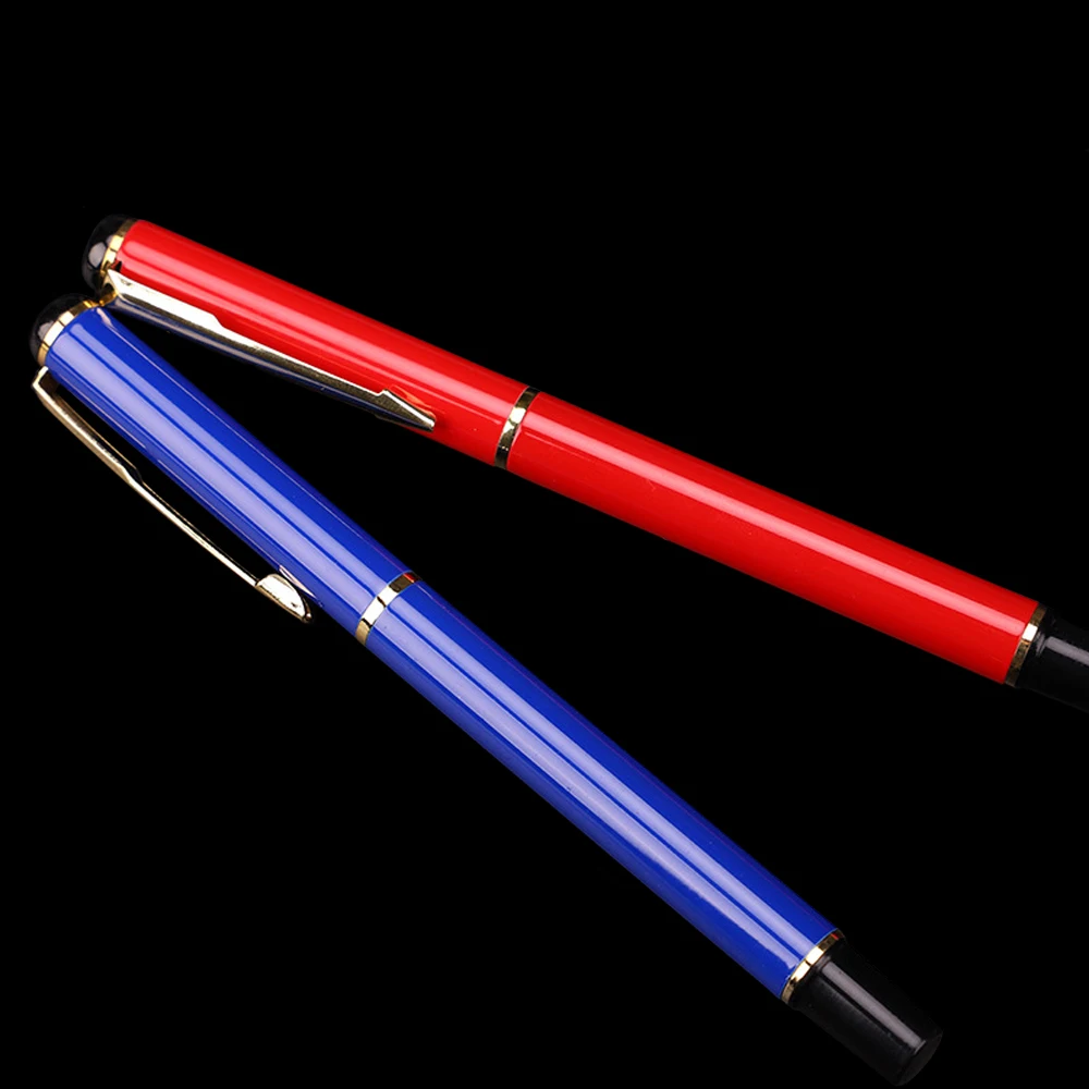 1+4Pcs/Set Office A Pen Metal Ballpoint Pen With Refill Gift Stationery Core Automatic BallPen For School Office Ink Blue Black
