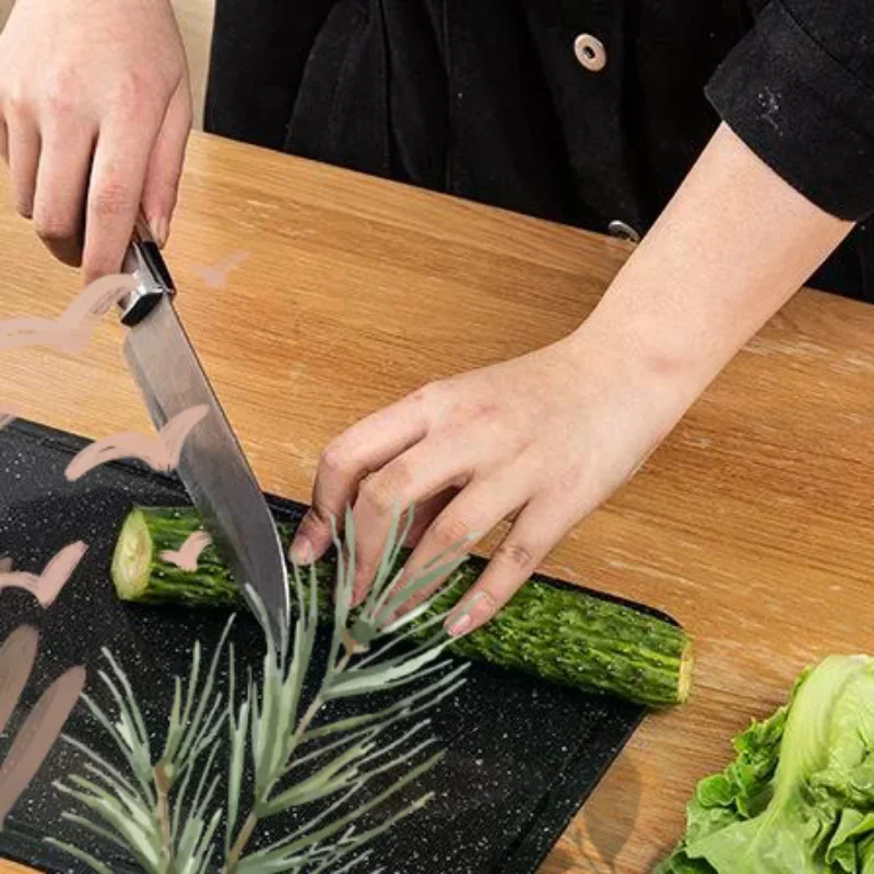 All Sizes Kitchenware High Quality Chopping Board Anti Mildew: Black Marble Style Double Side Cutting