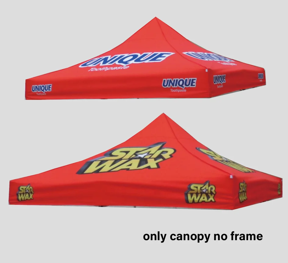 Custom Canopy Tent Top cover 3x3m printed with logo Replacement For Business Advertising  vendors only canopy No Frame