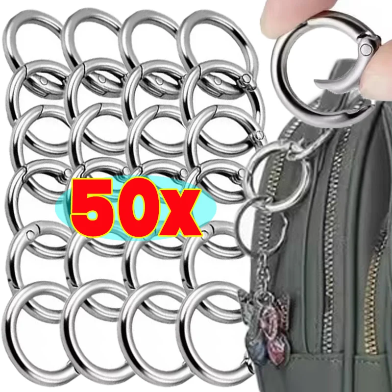 20/25/33mm Stainless Steel O Ring Spring Clasps Open Round Carabiner Snap Hook Keychain Bag Clips DIY Jewelry Bags Accessories