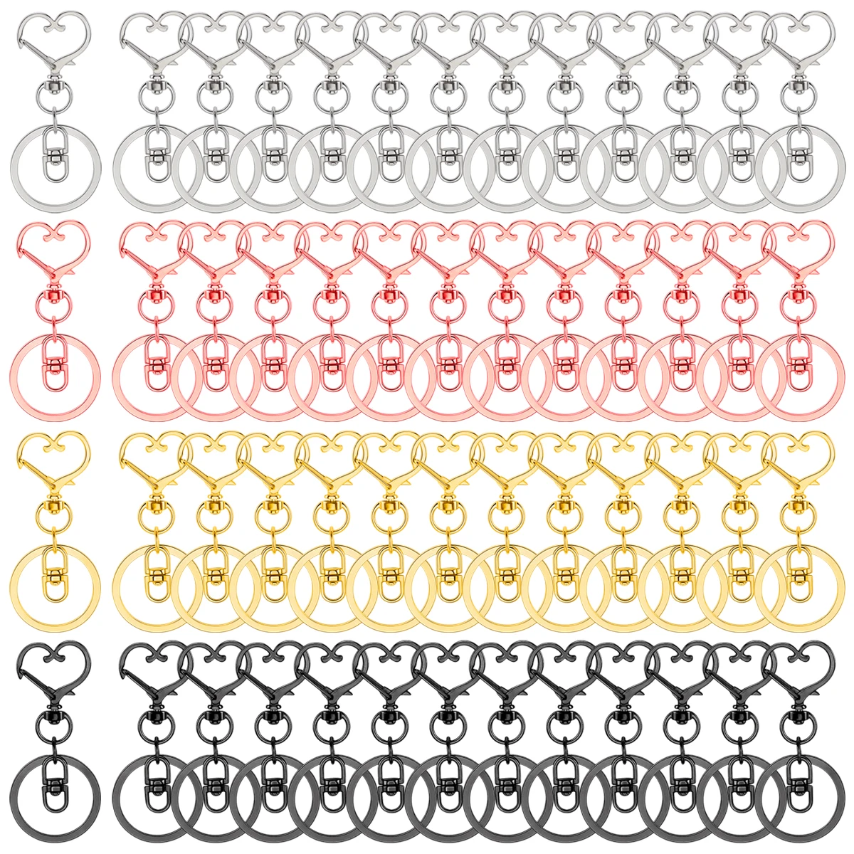 

5/15/30 шт. поворотные карабины в форме сердца, металлическая застежка-лобстер, брелок для ключей, плоский брелок для ремешка, подвески, ювелирные изделия, сделай сам, подарок
