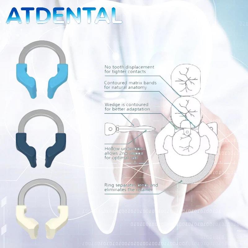 

NiTi Clamp Dental Matrix Bands Set Narrow Sectional Metal Matrix System for Molar Cavity Restoration Orthodontic Tools
