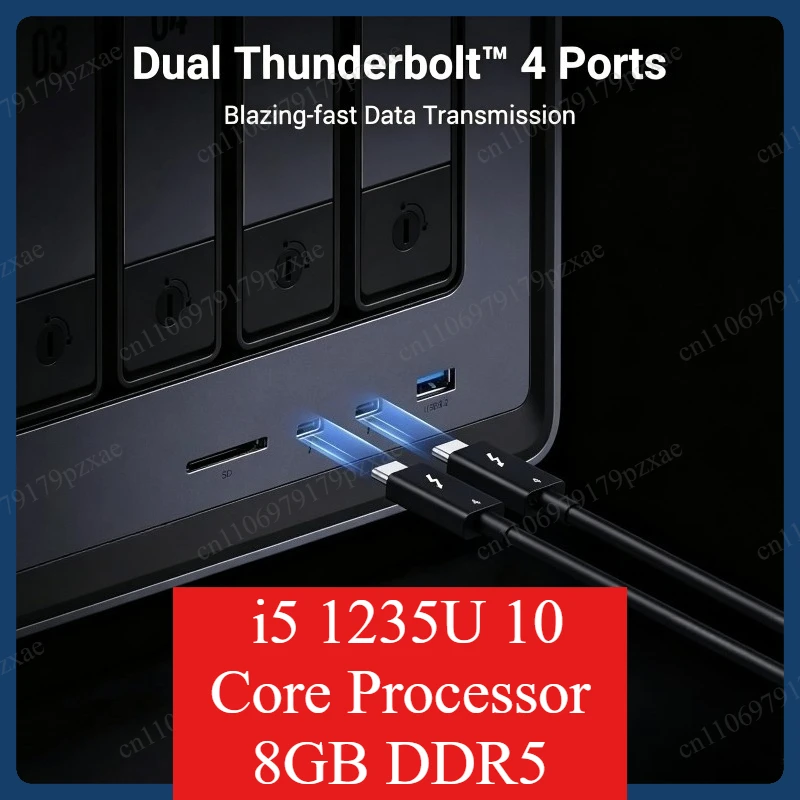 6 Bay Desktop Network Attached Storage Equipped with i5 1235U 10 Core Processor 8GB DDR5 Memory 8K HDMI Dual TBT4