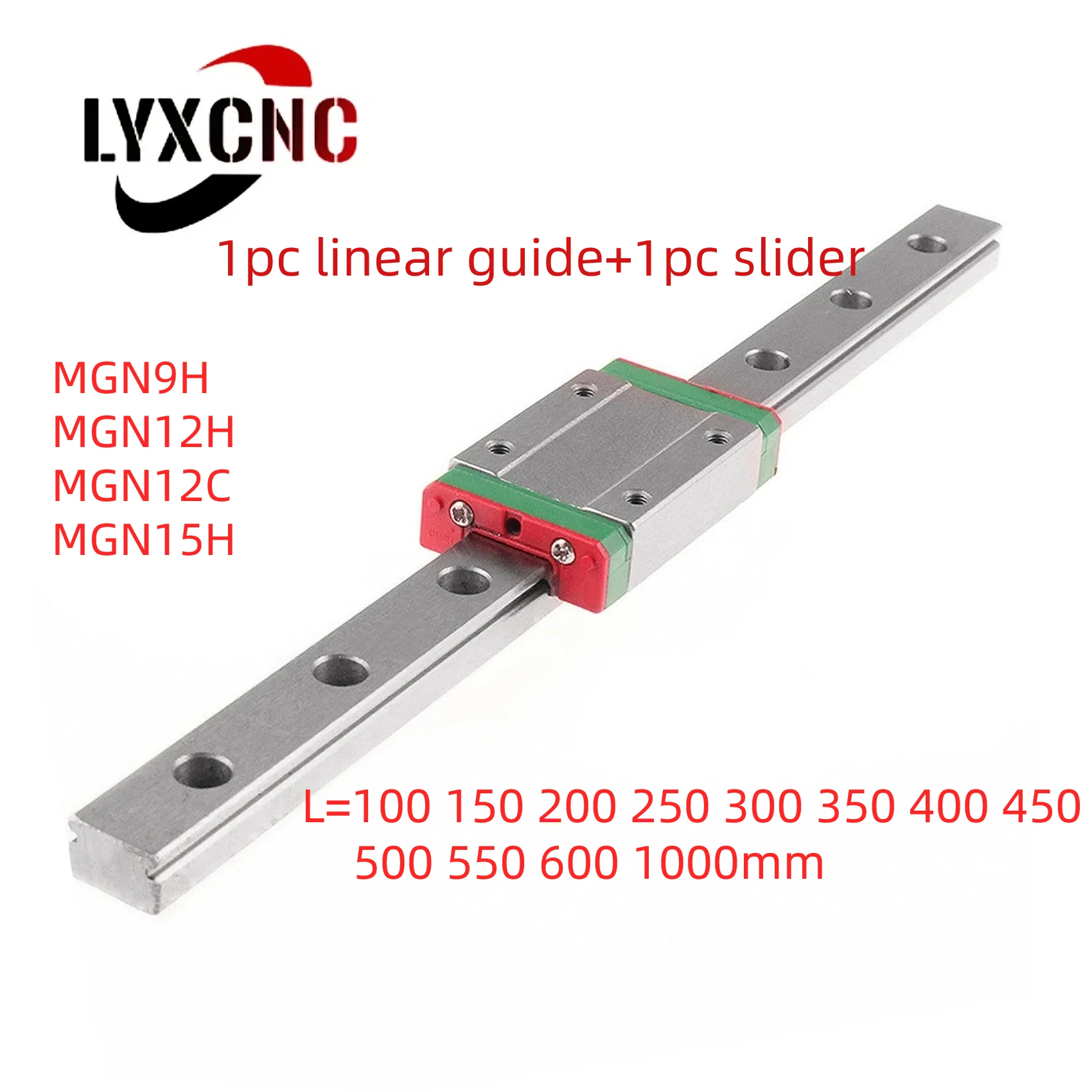 MGN9H MGN12H MGN12C MGN15H Length from 100 to 1000mm miniature linear guide rail slide carriage For 3D Printer Frame X Y Z Axis