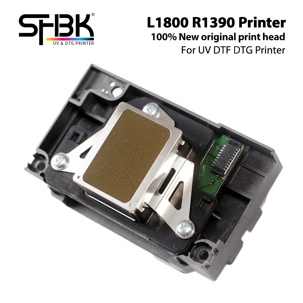100% new L1800 R1390 Printer print head for Epson L1800 1390 UV DTF DTG printer green version nozzle Compatible with all brands