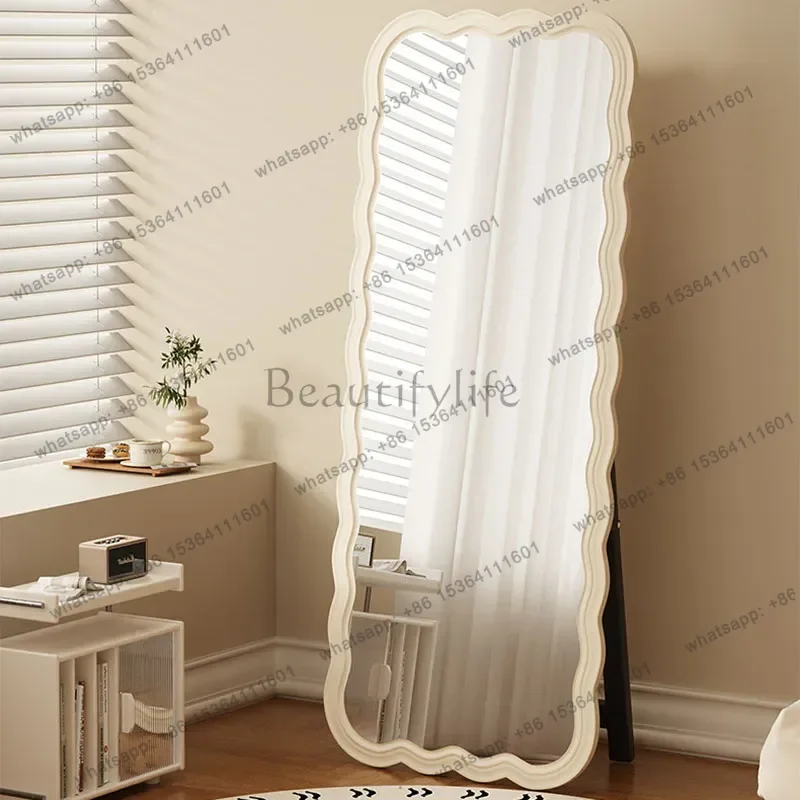 LD Custom Wavy Mirror Sticker Decoration Art Vanity Irregular Nordic Mirror Frame   Espelhos Living Room Decorations