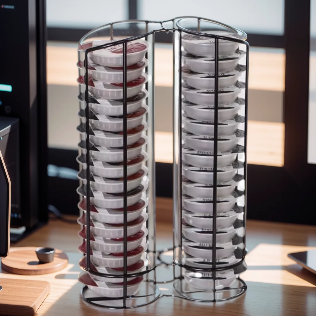 Coffee Capsule Storage Rack For Tassimo Capsules Plating Black Metal Stand Space-Saving Display Tassimos Holders