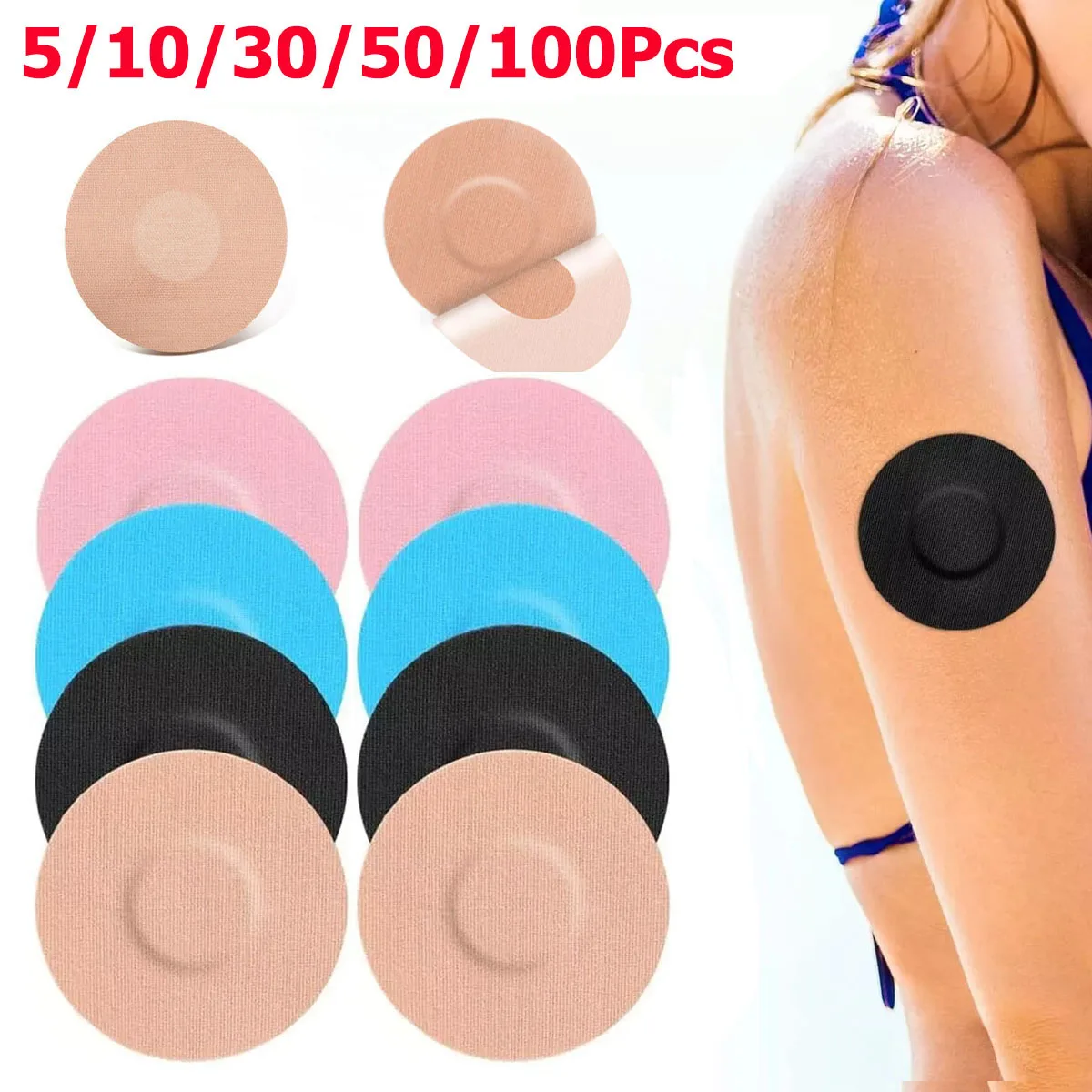 1/5/10/30/50/100Pcs Breathable Waterproof Adhesive Patches Sensor Cover Protection Stickers Sports Tape For Freestyle Libre Home