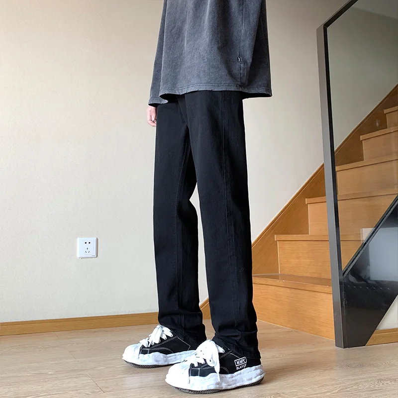 

Мужские джинсы Bla Casual прямого кроя, средняя посадка, застежка-молния, молодежный тренд, стиль High Street, американский ретро-стиль, весна-осень