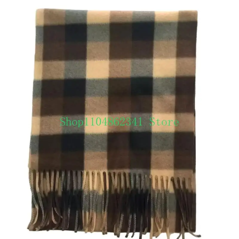 652F Christmas Long Plaids Blanket 160x30cm Oversized Winter Fall Warm Scarf Wrap Sha