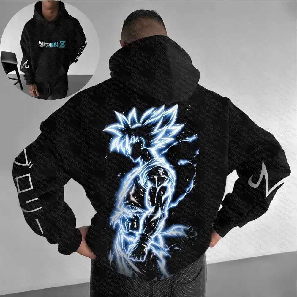 Dragon Ball Hip-Hop Großer Hoodie 2026 Herren- und Damen-Herbst/Winter Neu Anime-Druck Lässiger Lockerer Eltern-Kind-Hoodie Top – Detail 6