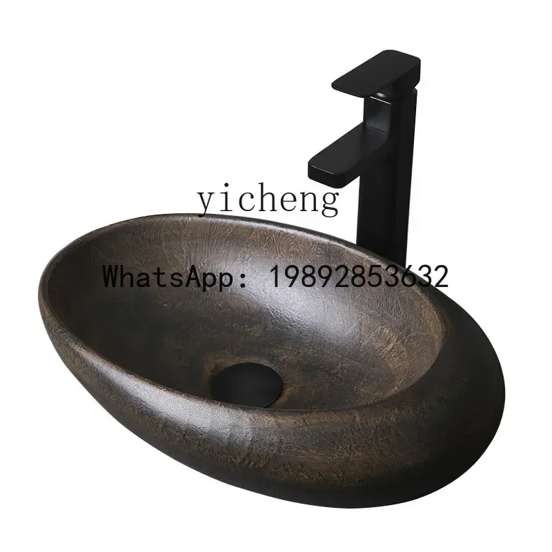 LYY Nordic Table Basin Wash Inter-Platform Basin Small Oval Wash Basin Balcony Washbasin Pool
