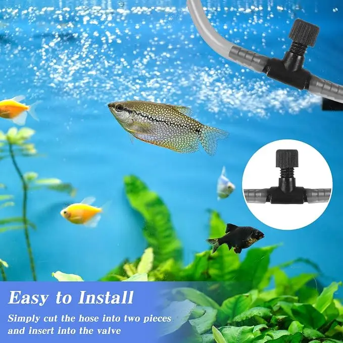 10pcs 4mm Aquarium Oxygen Pump Air Control Valves Plastic T Shaped Single Way Air Flow Regulator Portable Fish Tank Accessories