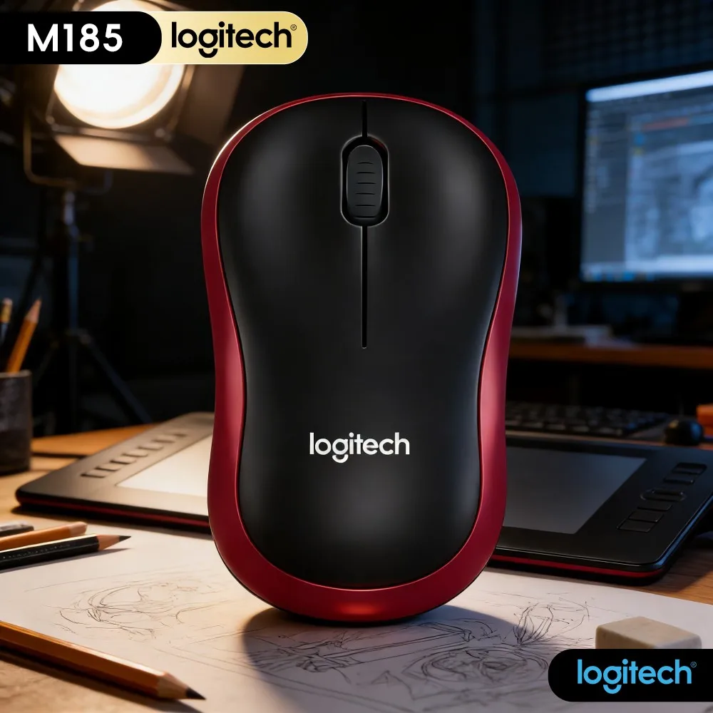 Logitech M185 File Browse Wireless Mouse Simple Buttons Precise Cursor For Reading Large Office Files