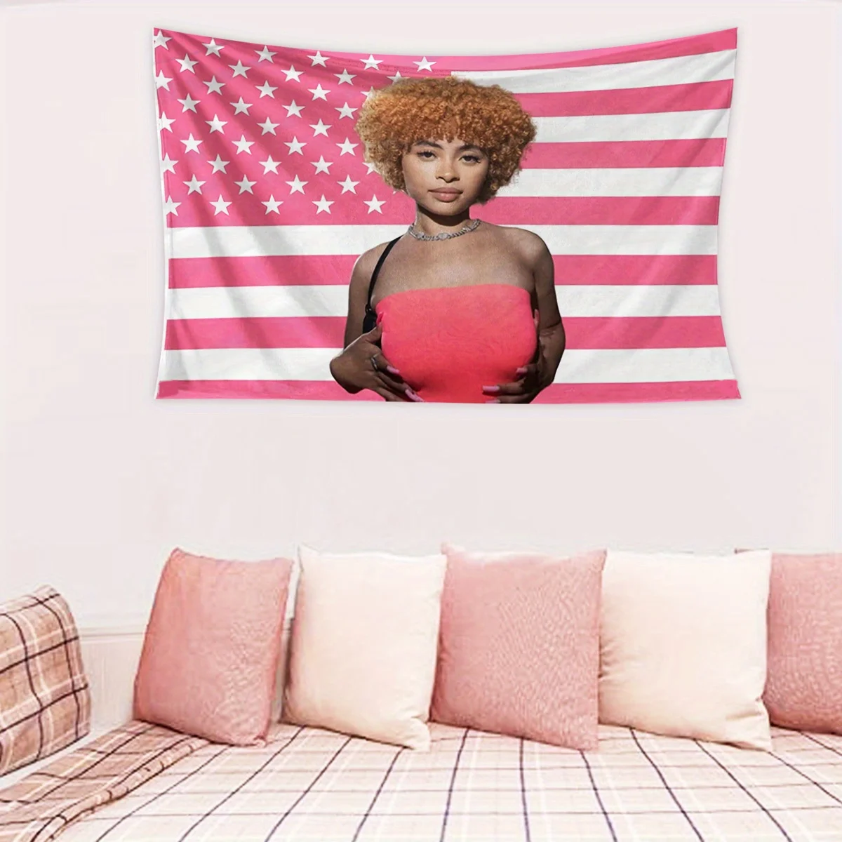 I-Ice Spice Wandteppich, Flagge, Wandteppich, Ice Spice Ice Spice, amerikanische Flagge, I-Ice Spice, amerikanische Flagge, Wandteppich