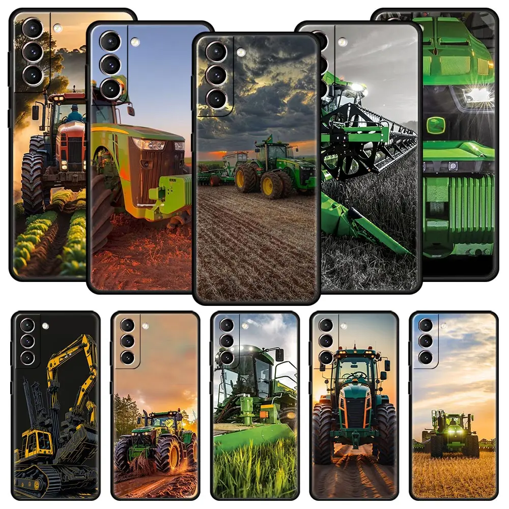 Farm Vehicle Tractor Phone Case For Samsung Galaxy S24 S23 S22 S20 Ultra S21 FE 5G S10 S9 Plus S10E S8 Soft Silicone Cover