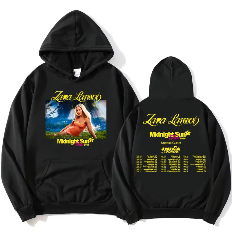 

ZaraLarsson Midnight Sun Tour 2026 Hoodies Fleece Long Sleeve Female Hooded Sweatshirts Singer Design Graphic Print Sudaderas