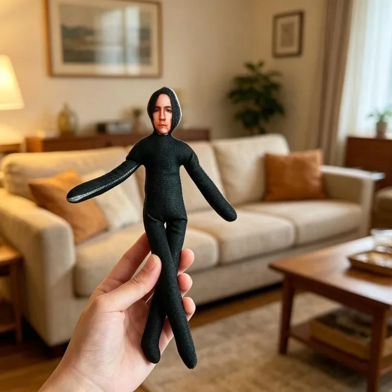 1/5PCS Custom Photo Stuffed Plush Doll, Personalized Long Body Bendable Toy with Clothes Print, Poseable Action Figure Decor