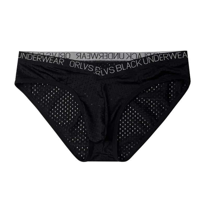 ملابس داخلية مثيرة للرجال، سراويل داخلية شبكية قابلة للتنفس مع حقيبة محيطية