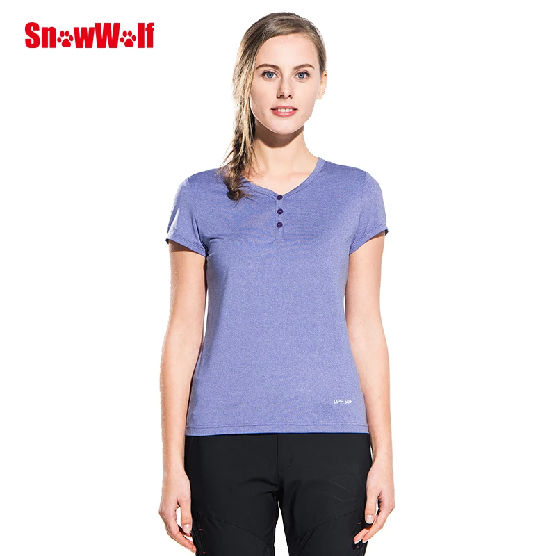 SHOWWOLF Outdoor Summer T-Shirt Quick Dry UV Protect Breathable Stretch Women Sport Running Camp Climb Hiking Polo Shirt