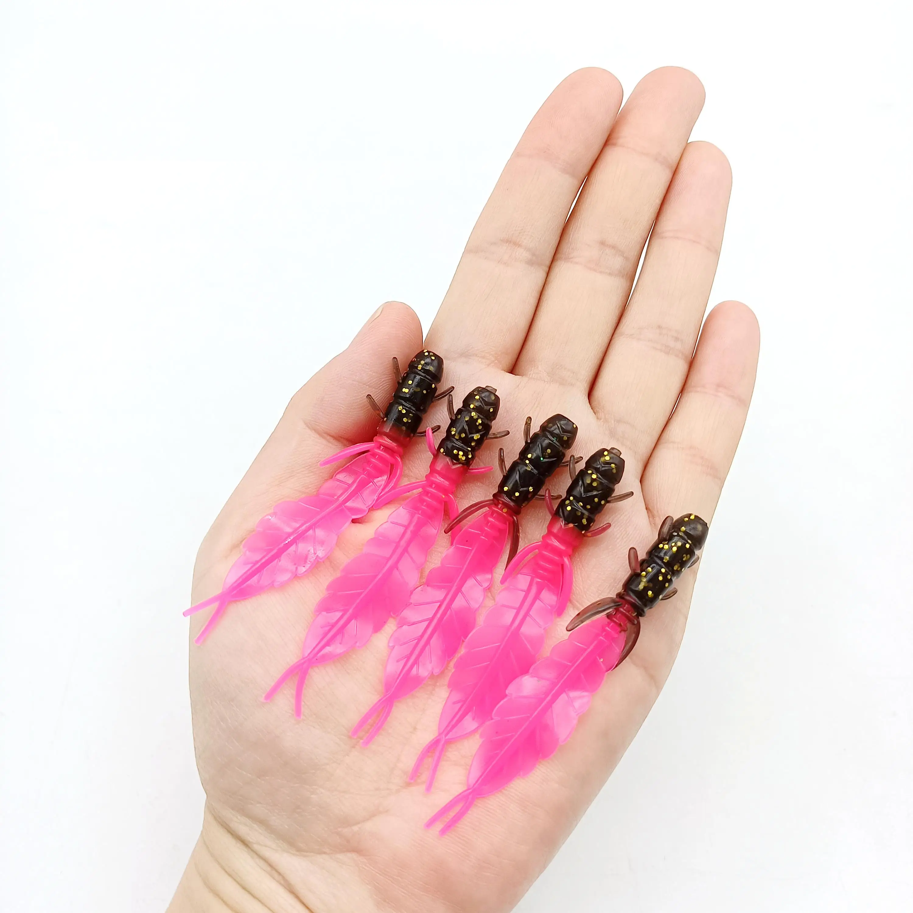 DUODUOYU 5PCS Weiche Forellen Köder Silikon Köder 75mm 1,3g Jig Wobbler Swimbait Pesca Isca Künstliche Köder angeln Zubehör