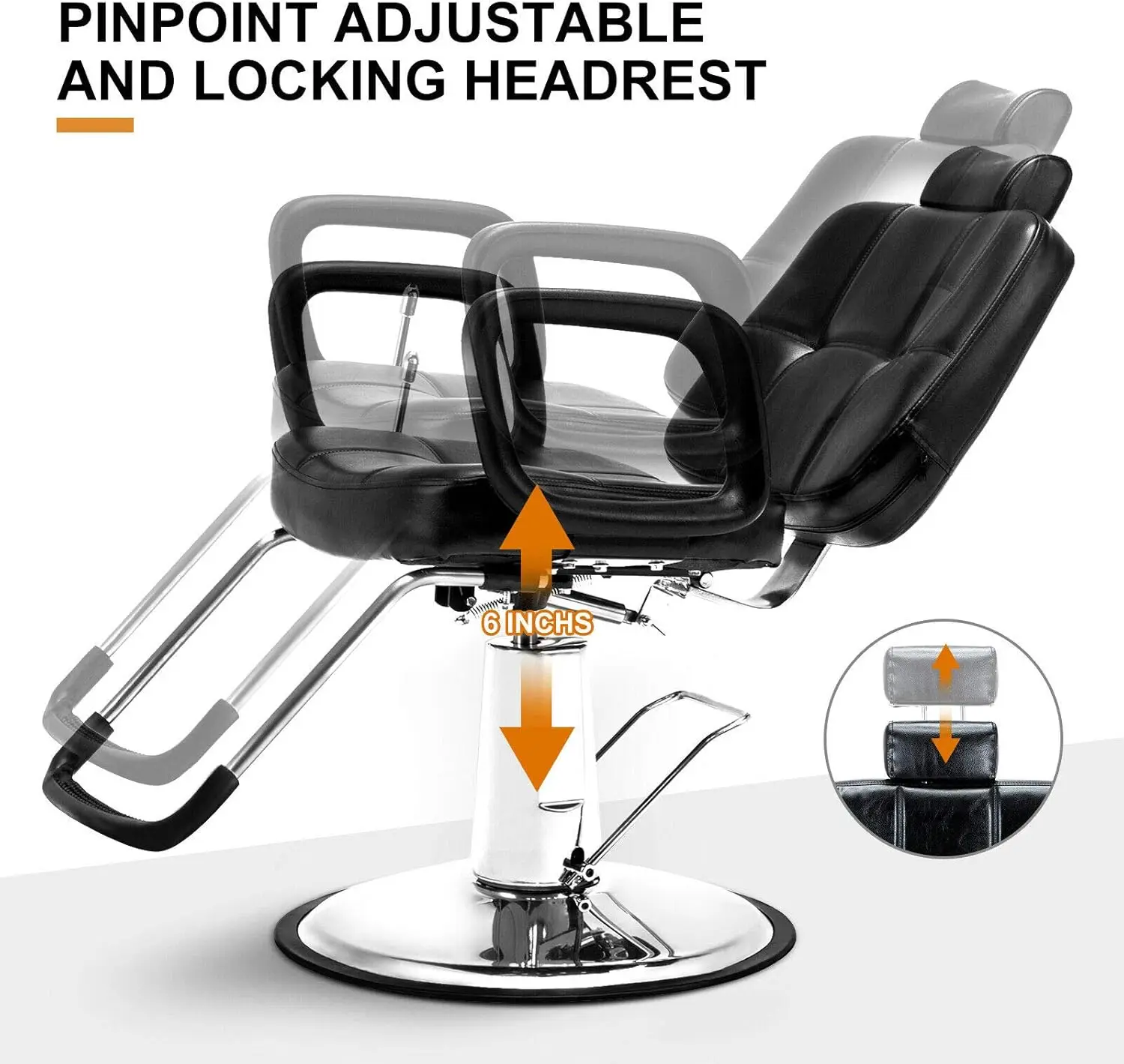 hand Hydraulic Recline Barber Chair Salon Chair for Hair Stylist Heavy Duty Tattoo Chair Shampoo Beauty Salon Equipment