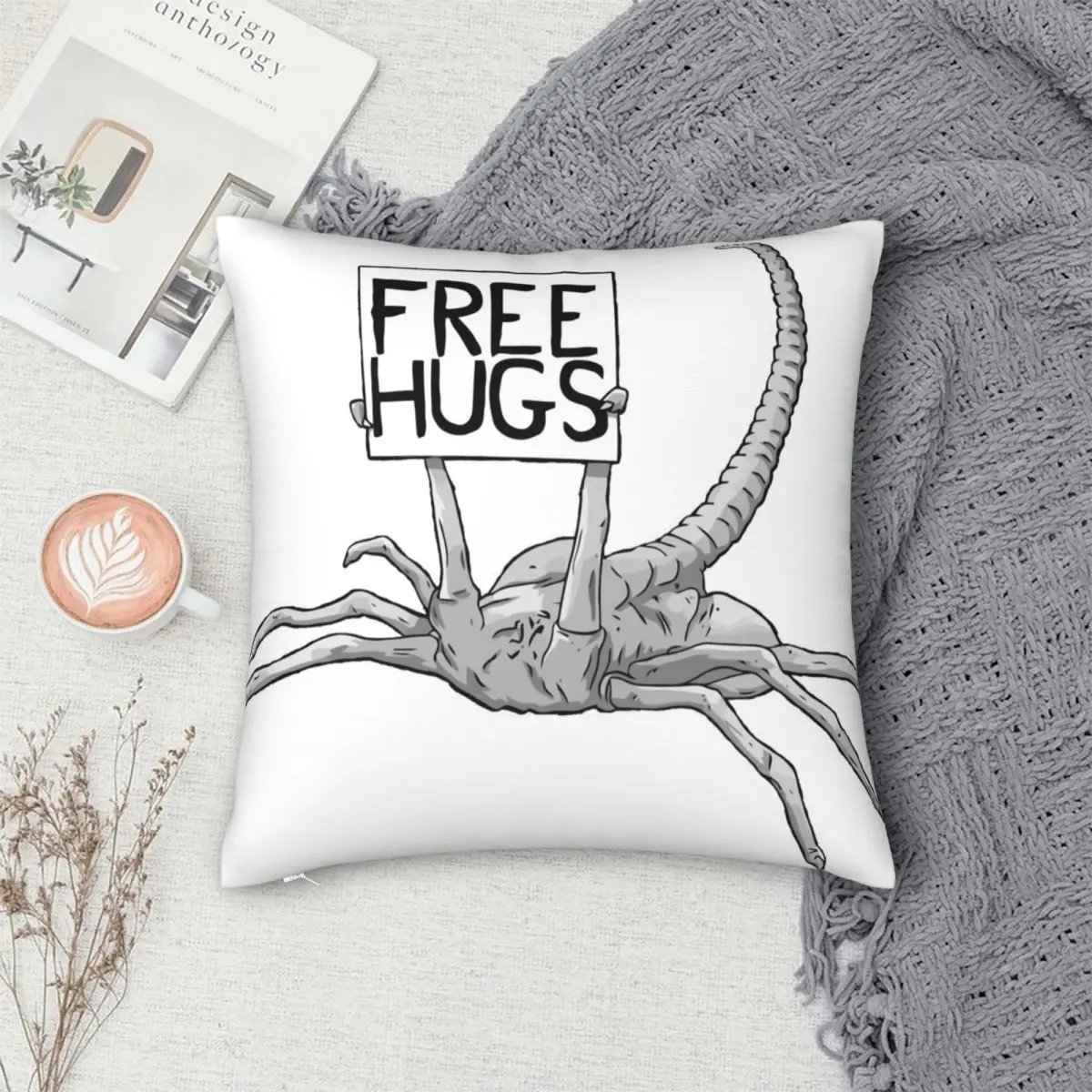 Face Hugger Free Hug Xenomorph Pillowcase Polyester Linen Velvet Printed Zip Decor Throw Pillow Case Car Cushion Cover