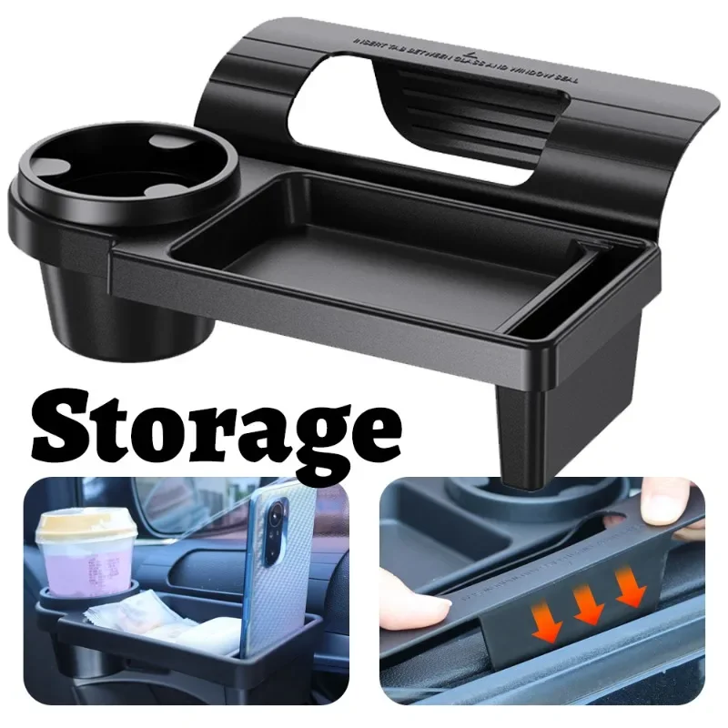 Car Storage Rack Multifunctional Car Side Door Window Hanging Drink Cup Holder Organizer Box Phone Slot Sundries Storage Bracket