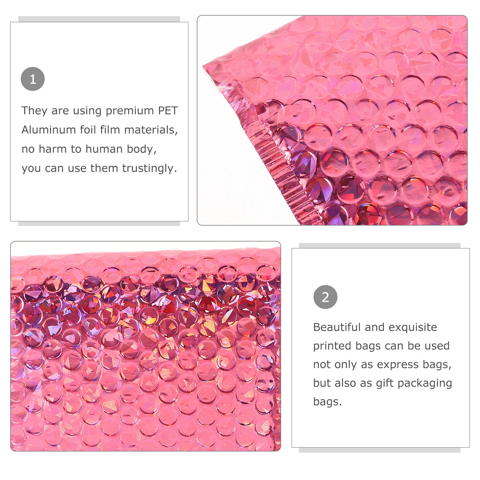 

20pcs Shockproof Foam Bag Mailing Bubble Shipping Pouches Colorful PET Foil Film Small Size Waterproof Dustproof Sealed