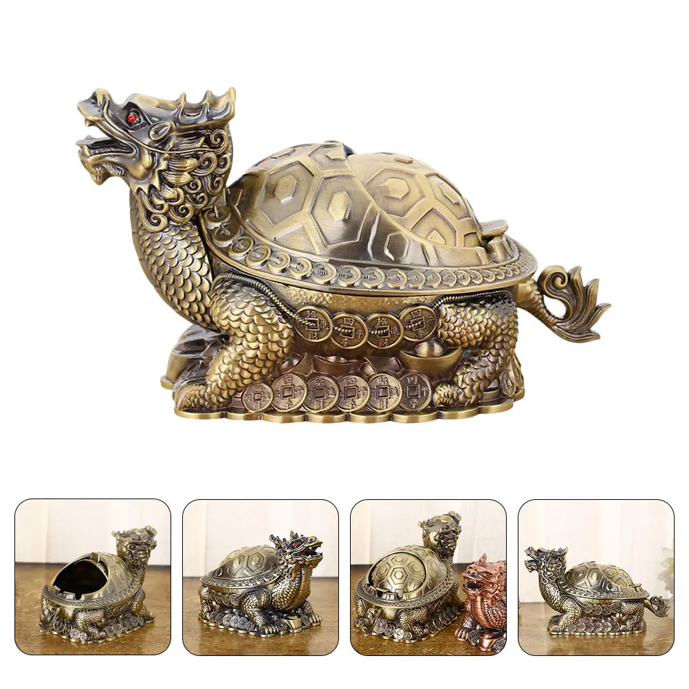 

Decorative Zinc Alloy Anti Wind Ashtray Smoke Ash Holder Retro Style With Lid Creative Metal Ashtray For Home Office Use 1pc