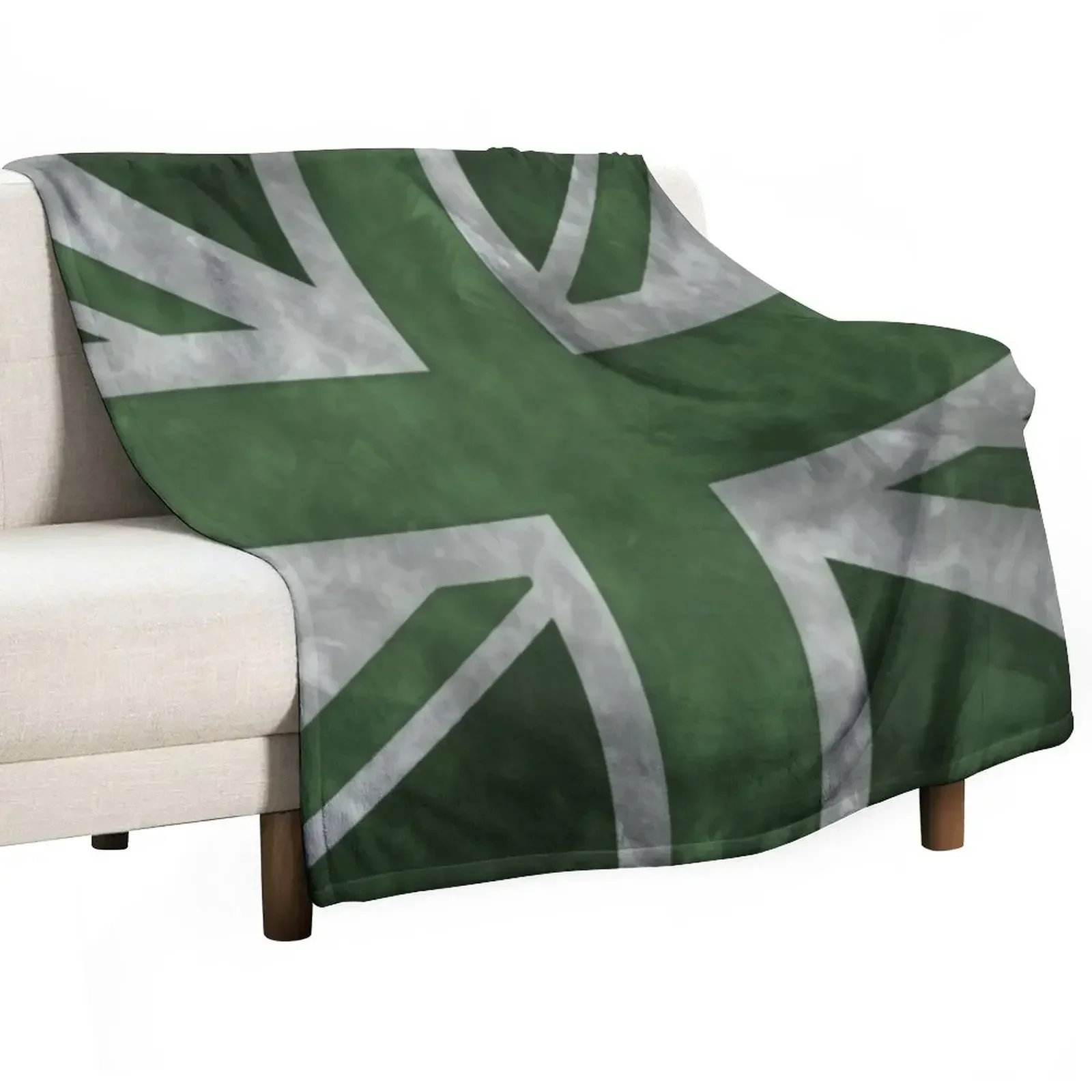 

Green Distressed Union Jack Throw Blanket Moving Comforter Plush Blankets For Bed Blankets