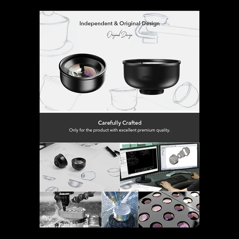 عدسة APEXEL سوداء مع عدسات صغيرة بمشبك عالمي لمرشح CPL لهواتف آيفون/سامسونج/جميع الهواتف الذكية