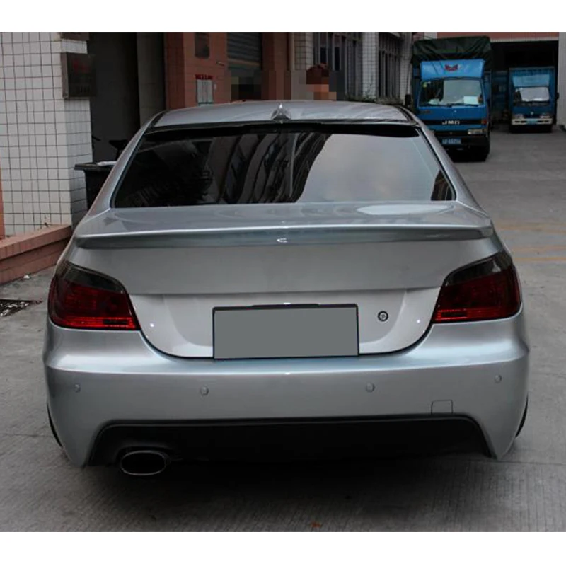 Unpainted Grey Primer Trunk Lip Spoiler for BMW 5 Series E60 525i 528i 535i 550i 2005-2008 Fiber Glass Rear Boot Spoiler Wing