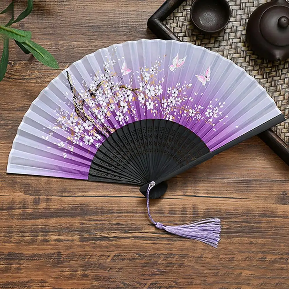 1 pcs Elegant Colorful Summer Gift Bamboo Wooden Vintage Style Dance Hand Fan Folding Fan Home Decoration Fan Crafts