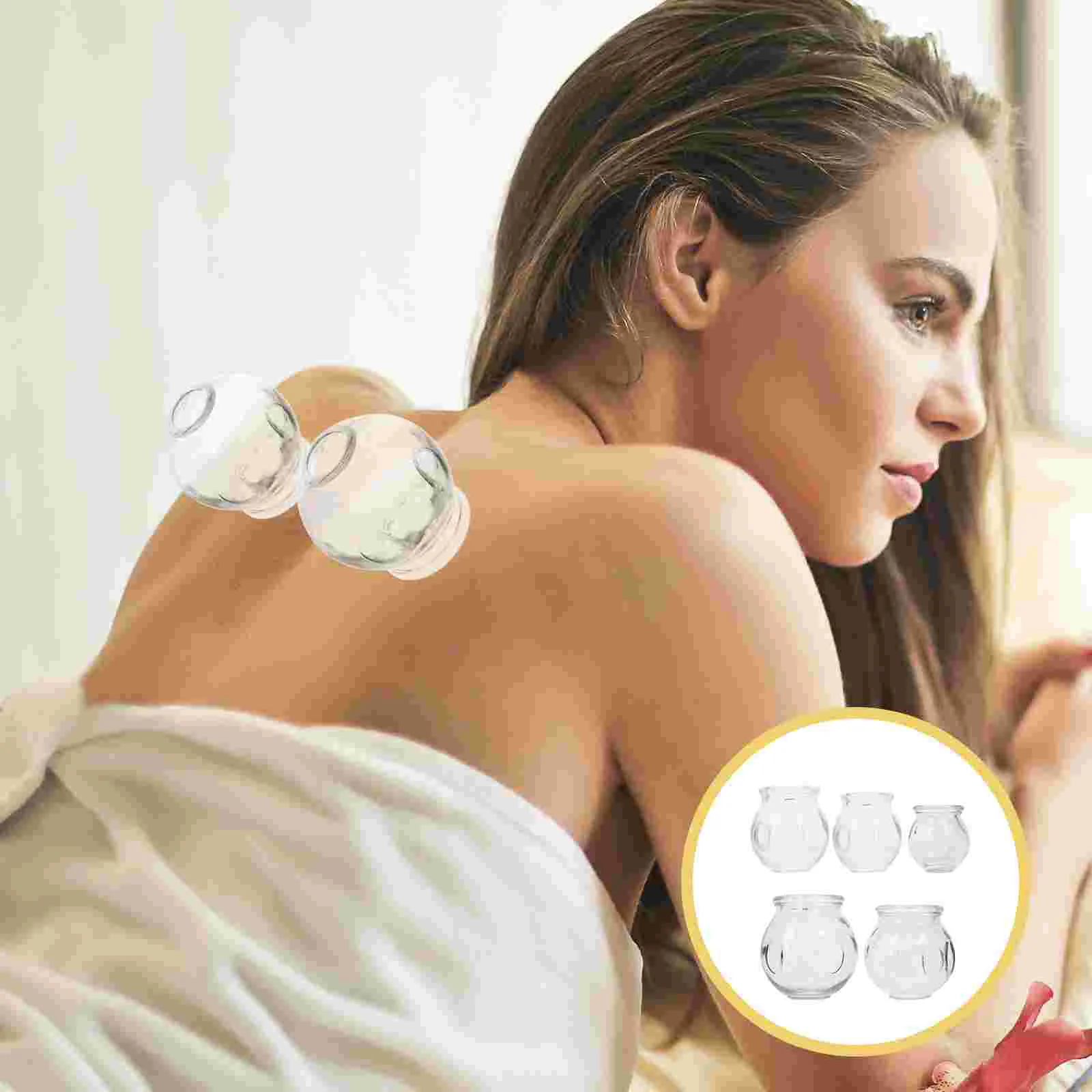 Glass Cupping Therapy Device Set Body Massager Gua Sha Therapy Massager Scraping Cupping Cups Massage Fire Glass Cuppings