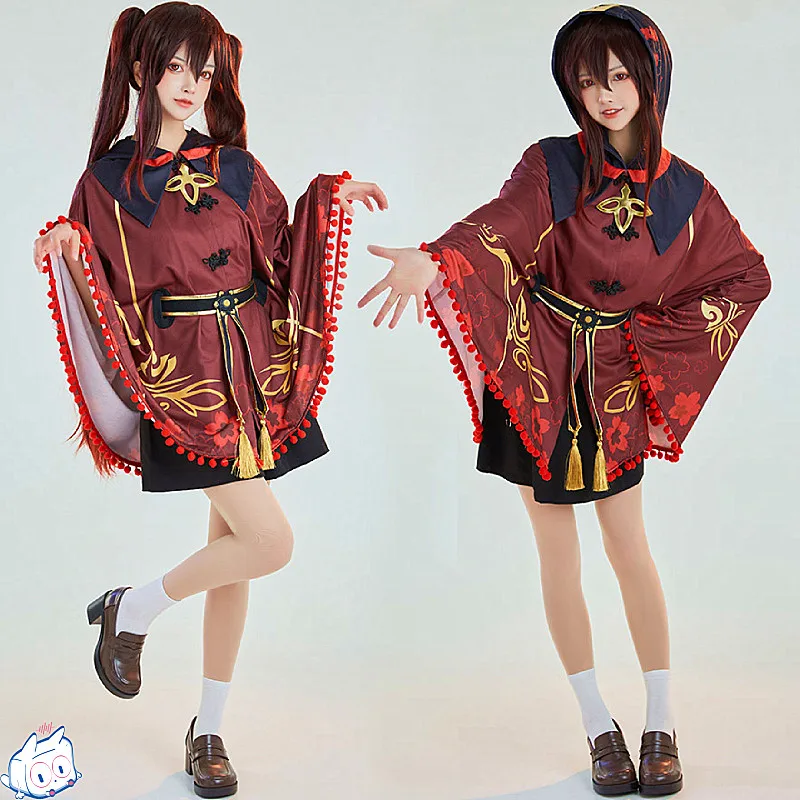 Game Genshin Impact Hu Tao Cosplay Costume Amine Regular Cloak Coat Autumn and Winter Daily Women's Clothing Sizes S-XL 2022 New