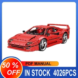 High-Tech X001 Red Super SportsCar F40 Compatible MOC-140629 Car Building Blocks Bricks Educational Puzzle Toys Birthday Gifts