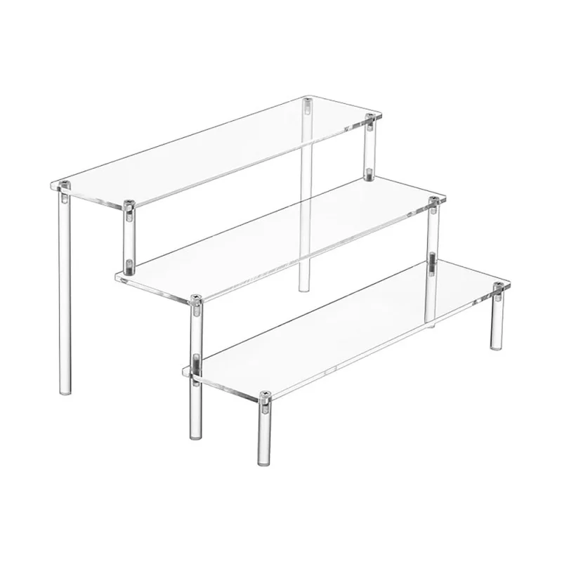رافعات عرض أكريليك كبيرة، منظم حامل العطور، رافعات أرفف أكريليك شفافة لحوامل العرض للأغذية، استخدام الطاولة