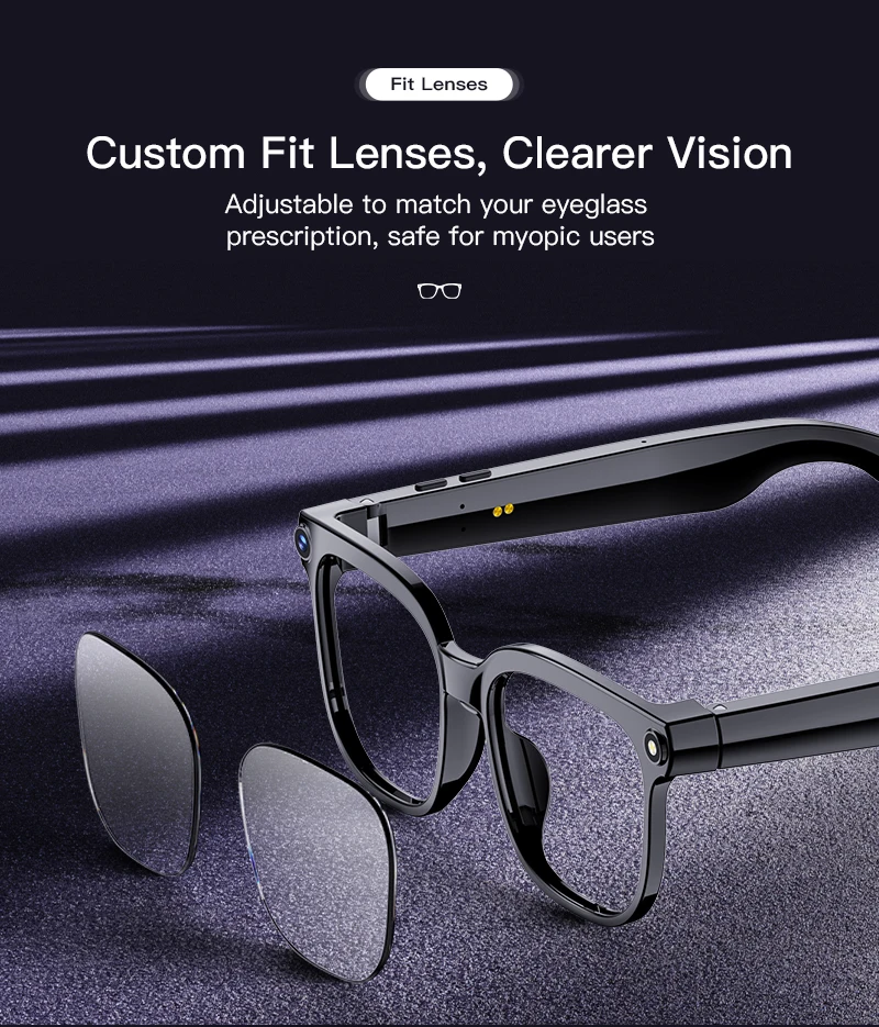 2026 Neue KI-Smart-Brille mit 800W HD-Kamera, 4K Anti-Shake-Video, 100+ Sprachübersetzung, Bluetooth-Anruffunktion, Musikplayer, Sonnenbrille für Herren – Detail 4
