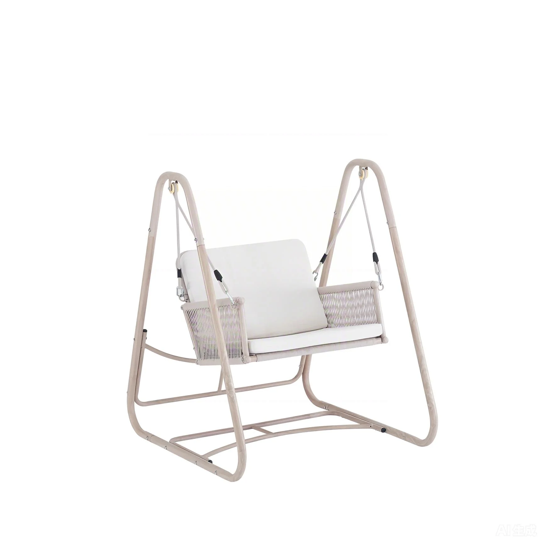 Modern PE Rattan & Steel Outdoor Swing Chair with Waterproof Cushion Option for Hotel & Park Use