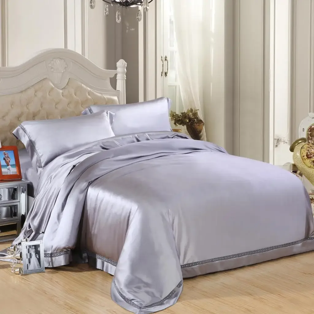 Mummy heavy width seamless double-sided silk four-piece set