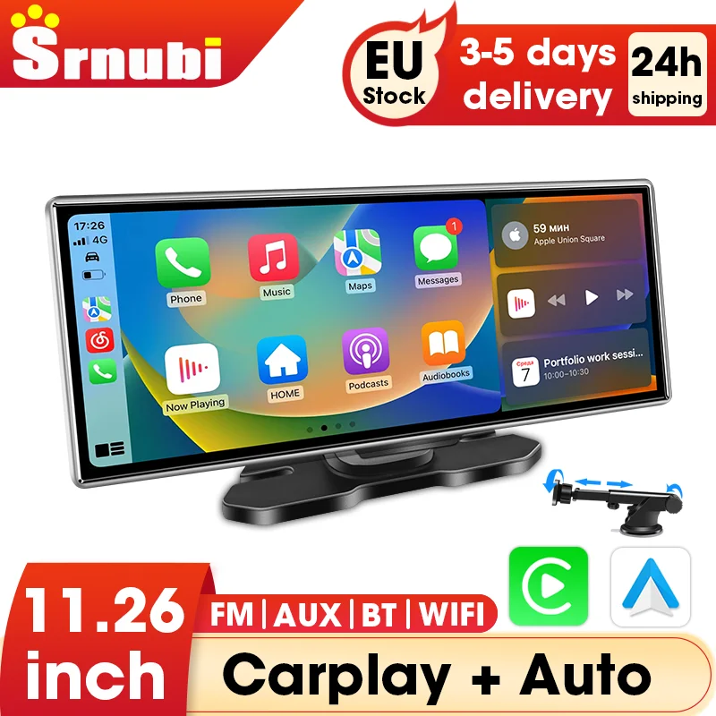 Autoradio 11,26 pouces avec écran tactile, CarPlay sans fil, Android Auto pour VW, Toyota, Honda, Seat, BMW, Mercedes Benz, Audi, Peugeot, Suzuki